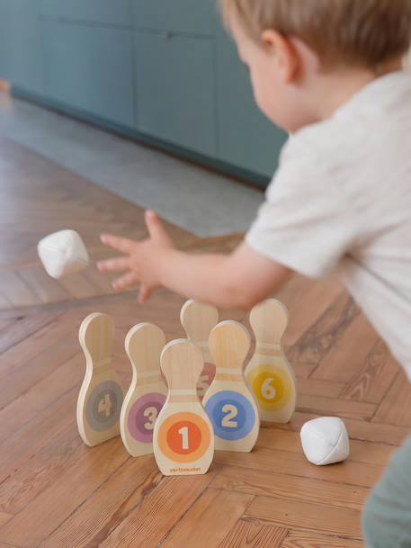 FSC 100% wooden skittles game multicoloured 