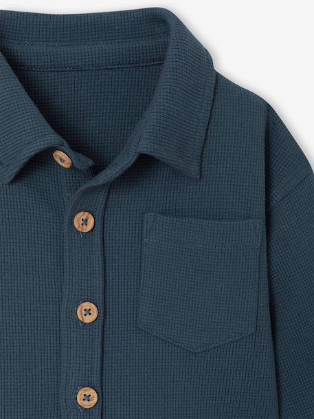 Long-sleeved overshirt for baby boys peacock blue 