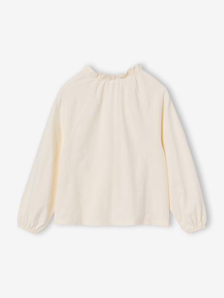 Long blouse top for girls ecru 
