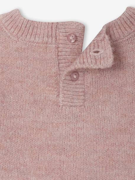 Jacquard knit jumper for baby girls marl beige+parma 