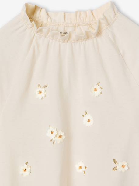 Long blouse top for girls ecru 