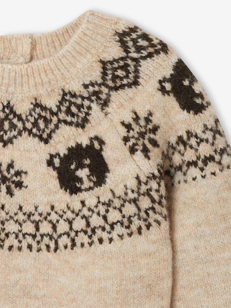 Knitwear jumper for baby boys marl beige 