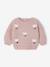 Jacquard knit jumper for baby girls marl beige+parma 