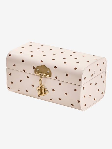 Metal trunk jewellery box vanilla 