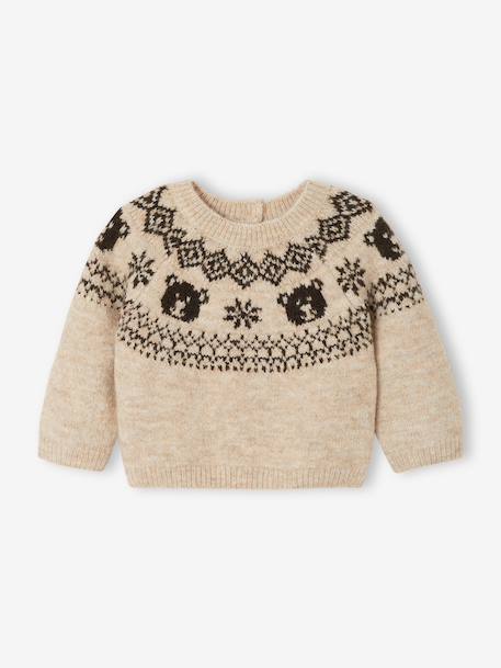 Knitwear jumper for baby boys marl beige 