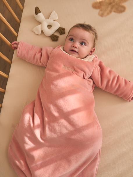 Cocotte velour baby sleep bag peach pink 