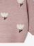 Jacquard knit jumper for baby girls marl beige+parma 