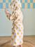 Cotton dressing gown for kids printed white 