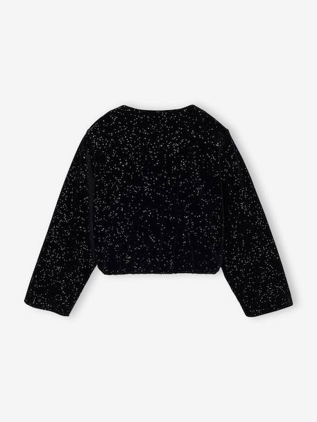 Velvet-look kimono jacket for girls black 