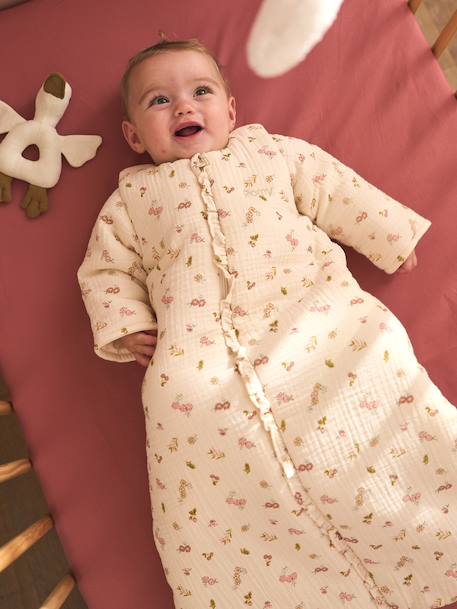 Cocotte cotton muslin baby sleep bag ecru 