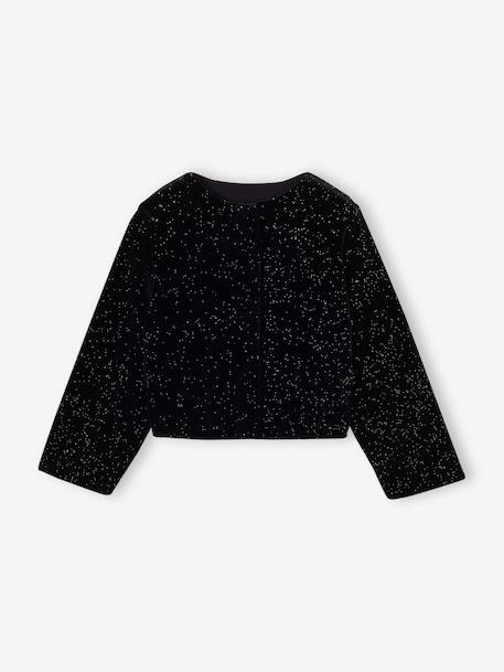 Velvet-look kimono jacket for girls black 