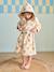 Cotton dressing gown for kids printed white 