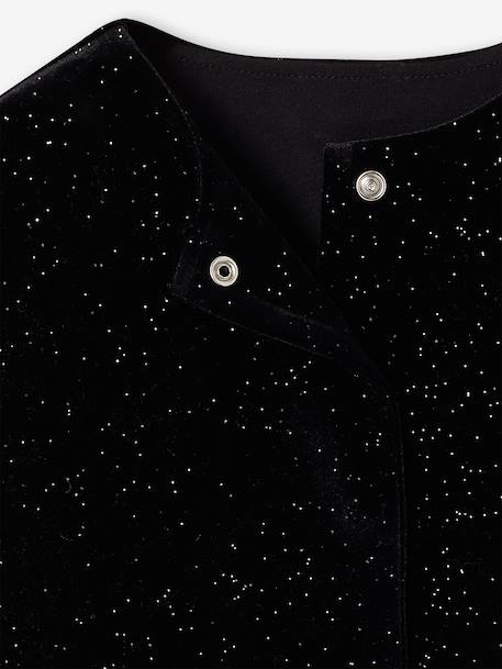 Velvet-look kimono jacket for girls black 