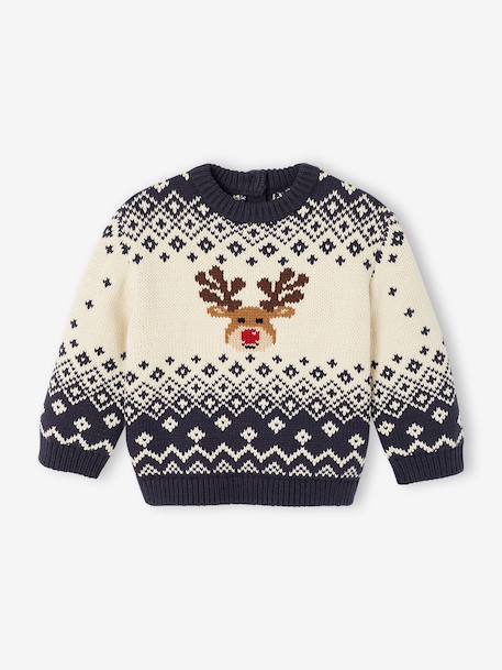 Christmas jumper for baby boys navy blue 