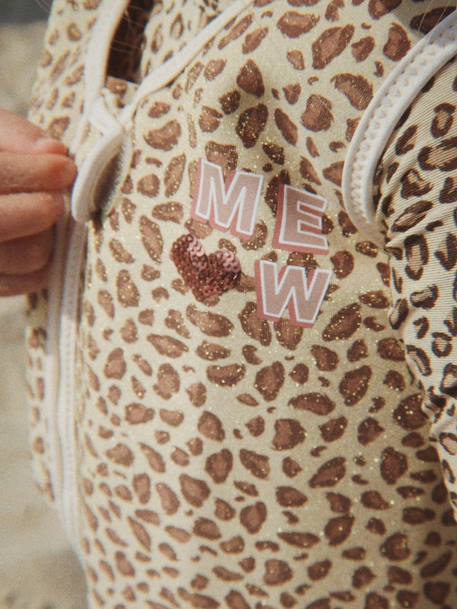 Kitty Leopard swim vest printed brown 