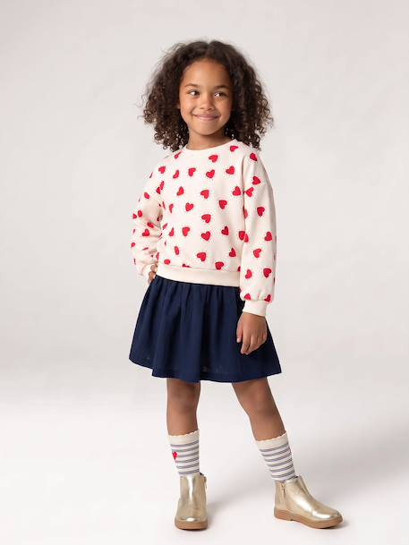 2-in-1-Effect Dress in Dual Fabric anthracite+navy blue+red 