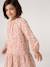 Short dress for girls ecru+khaki 