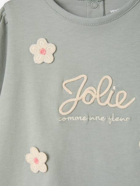 Long-sleeved T-shirt for baby girls crystal blue 