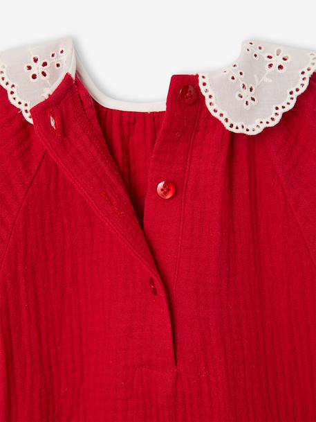 Jumpsuit and tights set for baby girls red 