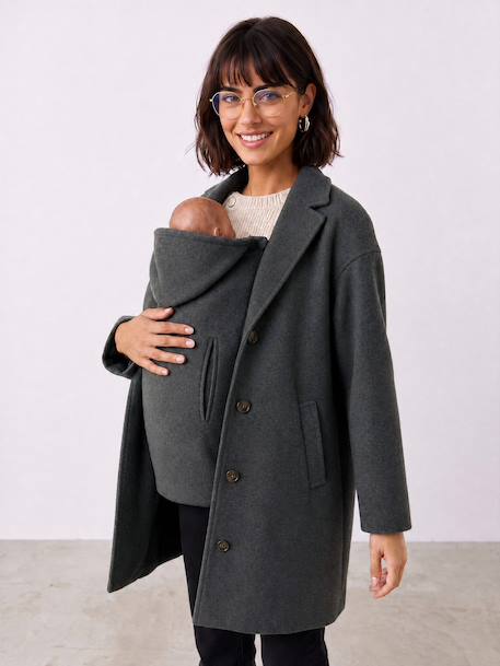 Maternity and baby carrier coat anthracite 