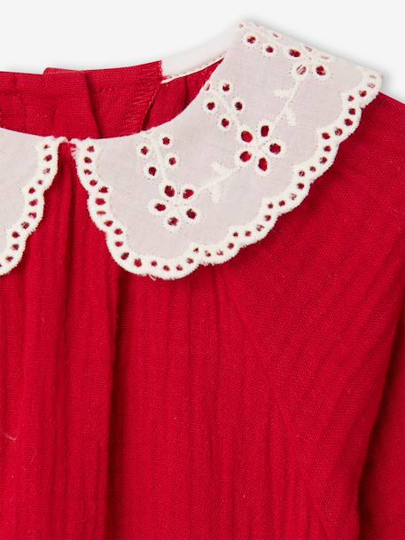 Jumpsuit and tights set for baby girls red 