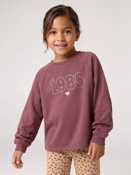 Long-sleeved T-shirt for girls ink blue+plum 