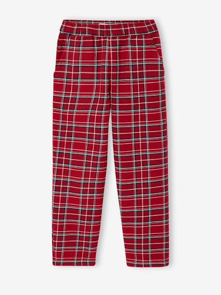 Pyjamas in sweatshirt fabric and flannel for girls red 