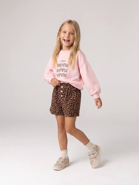 Paperbag-Style Corduroy Shorts for Girls camel+chocolate+cinnamon+grey+mauve+peacock blue 