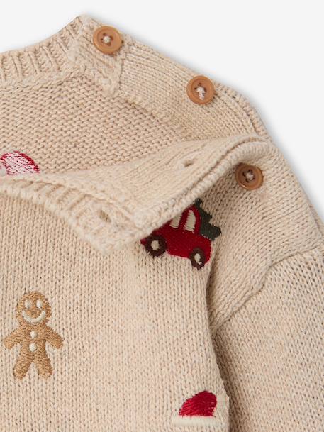 Knitted jumper and trousers set for baby boys marl beige 