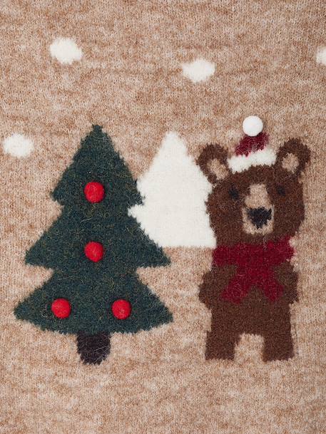 Christmas knit jumper for baby boys marl beige 