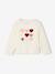Long Sleeve T-Shirt with Heart in Relief, for Girls blush+ecru+green+white 