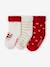 Pack of 3 Christmas socks for baby girls ecru 