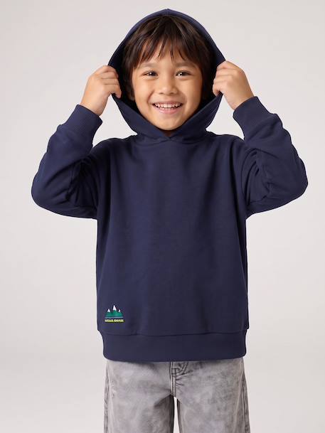 Hooded sweatshirt for boys marl red+navy blue 