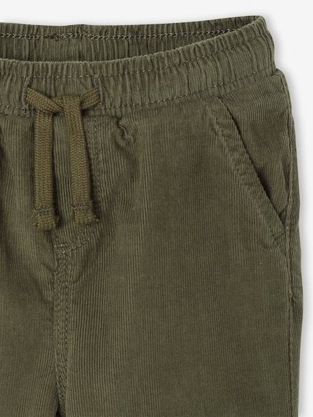 Corduroy trousers for baby boys khaki+navy blue 