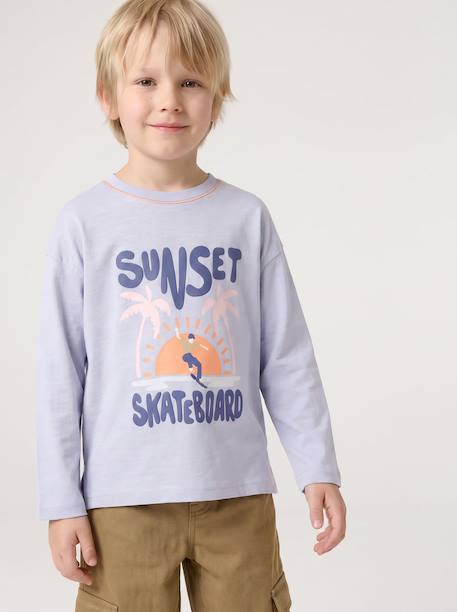 Long-sleeved T-shirt for boys light blue 