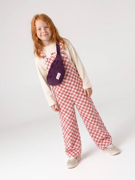 Long-sleeved T-shirt for girls anthracite+ecru+old rose 