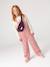 Long-sleeved T-shirt for girls anthracite+ecru+old rose 