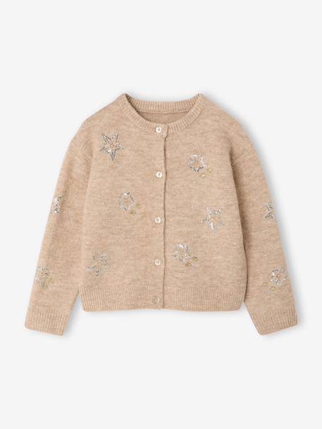 Cardigan for girls beige 