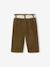 Wide Trousers in Corduroy with Flowers Belt for Babies beige+old rose+olive 