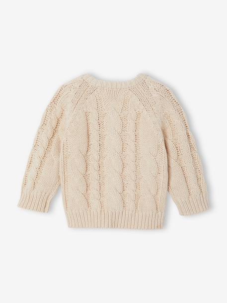 Cable knit cardigan for baby boys marl beige 