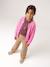 Button-through cardigan with long sleeves for girls blue+bordeaux red+rose 