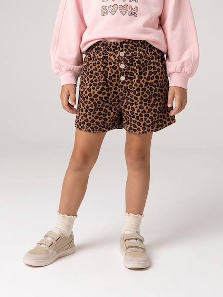 Paperbag-Style Corduroy Shorts for Girls camel+chocolate+cinnamon+grey+mauve+peacock blue 