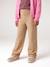 Wide-Leg Fleece Leggings for Girls navy blue+vanilla 