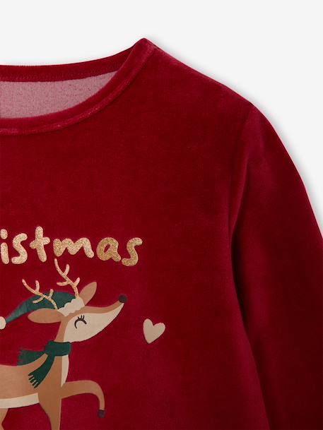 Velour pyjamas for girls red 