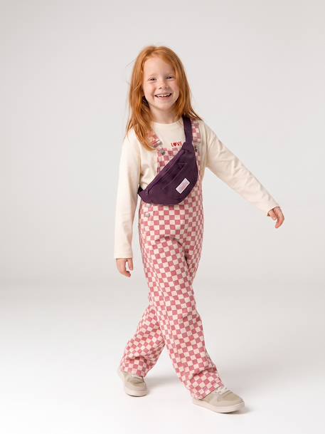 Dungarees in twill for girls sweet pink 