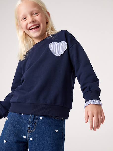 Sweatshirt for girls grey green+navy blue 