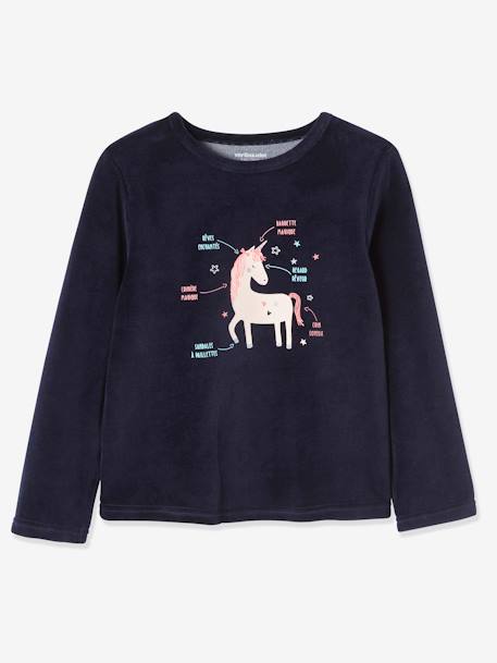 Pack of 2 'Unicorn' Velour Pyjamas for Girls Light Pink 