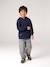 Hooded sweatshirt for boys marl red+navy blue 