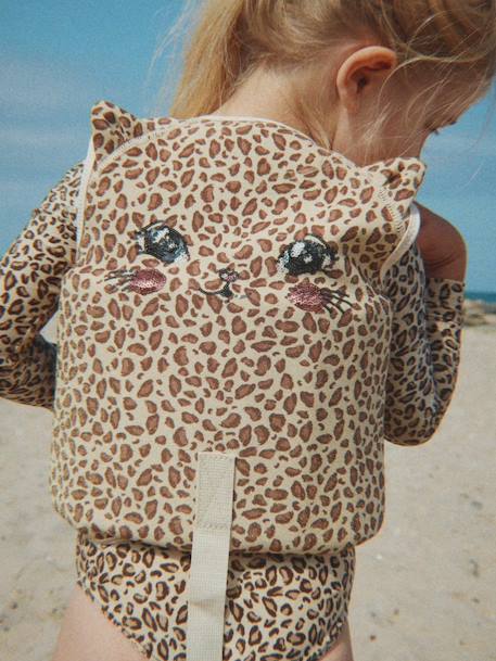 Kitty Leopard swim vest printed brown 