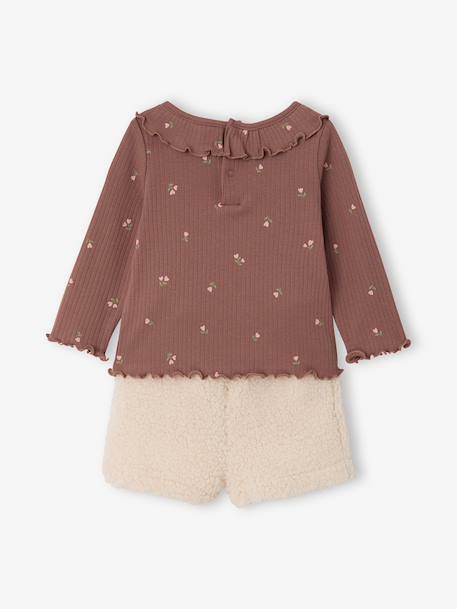 T-shirt and shorts set for baby girls chocolate 